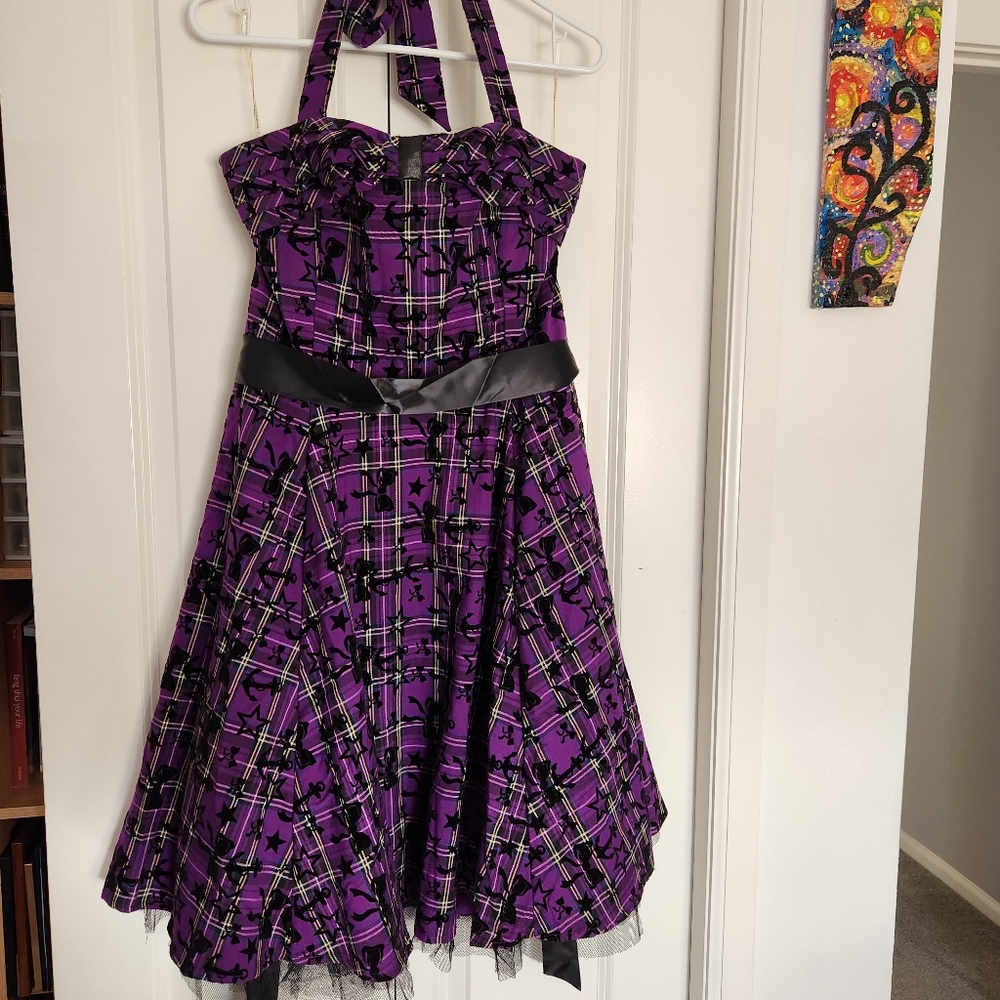 Purple Tartan Rockabilly / Goth / Pinup Dress